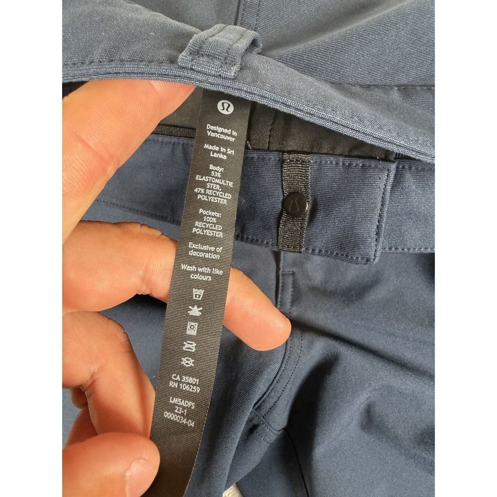 Lululemon Pants Mens 40x33 ABC Blue Classic Warpstreme Chino LM5ADFS golf - Picture 7 of 12